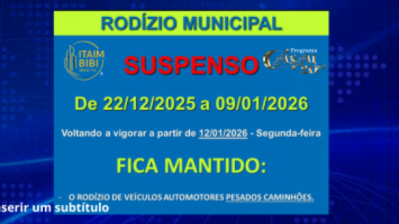 Suspensão do Rodízio 2025